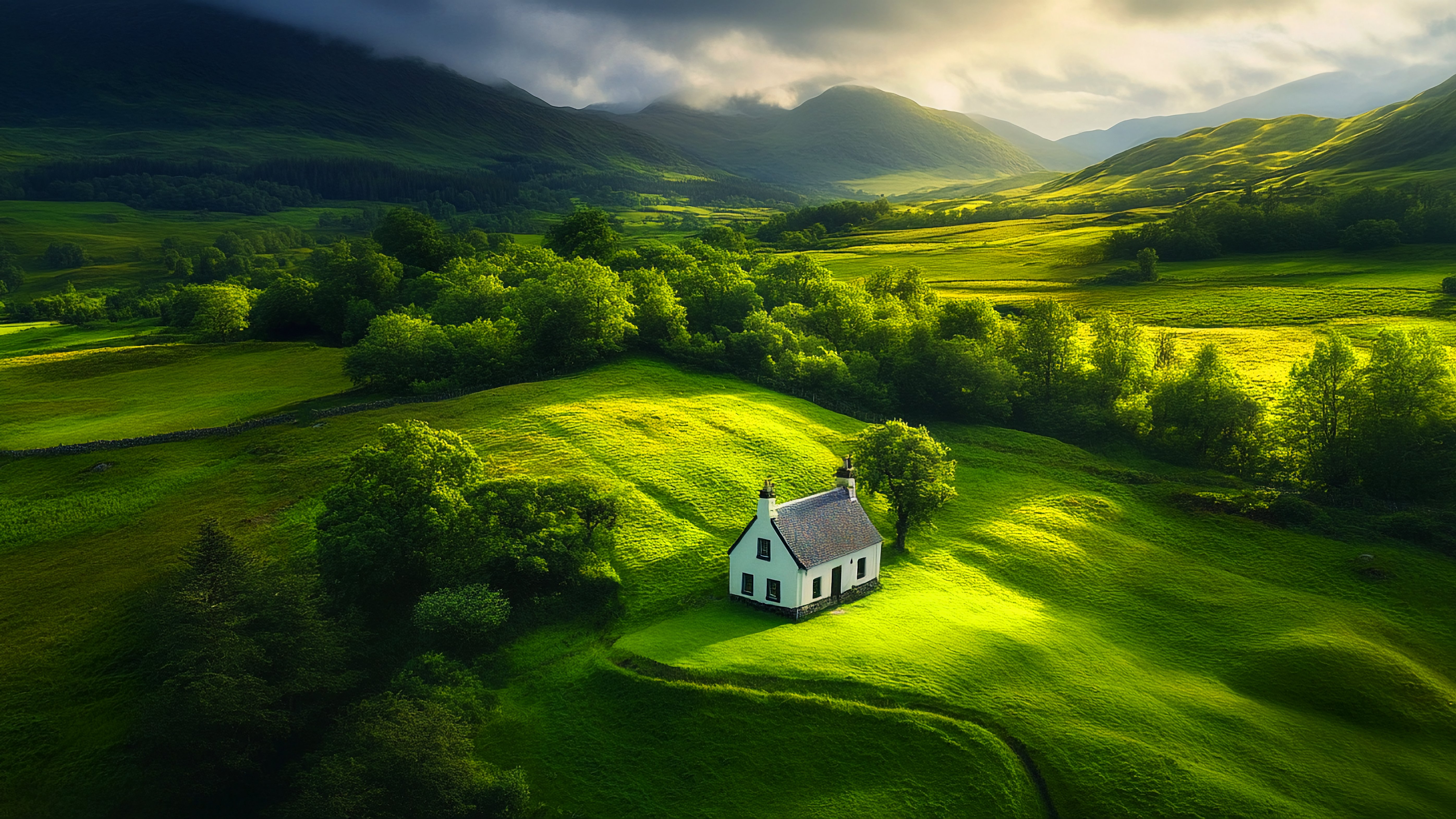 山川小屋美丽风景