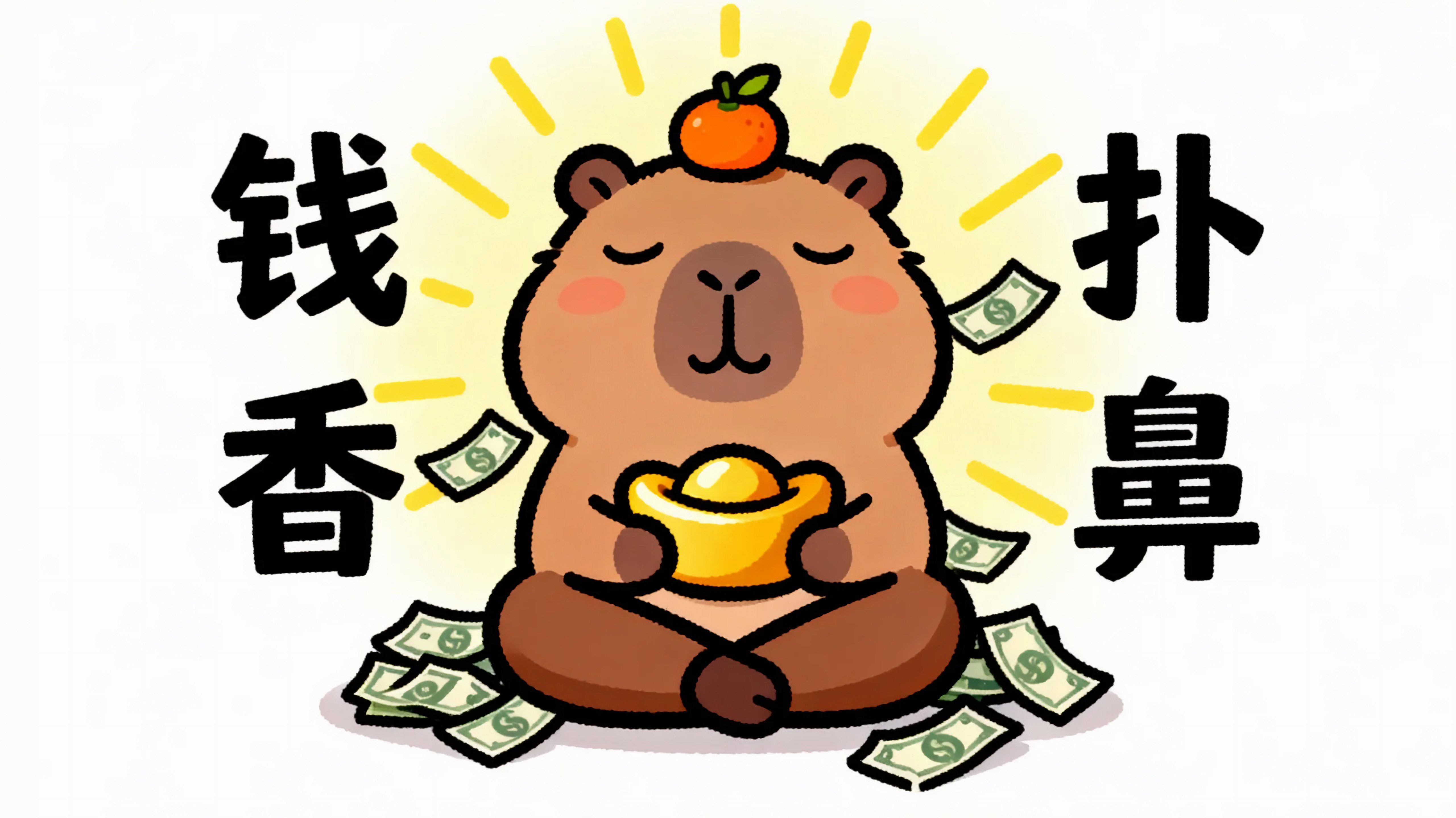 可爱卡皮巴拉钱香扑鼻