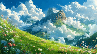白云花草树木