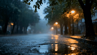 夜晚雨滴