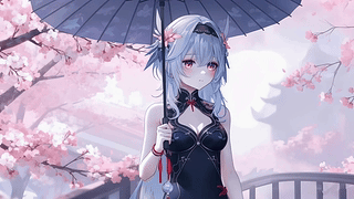 撑伞美女