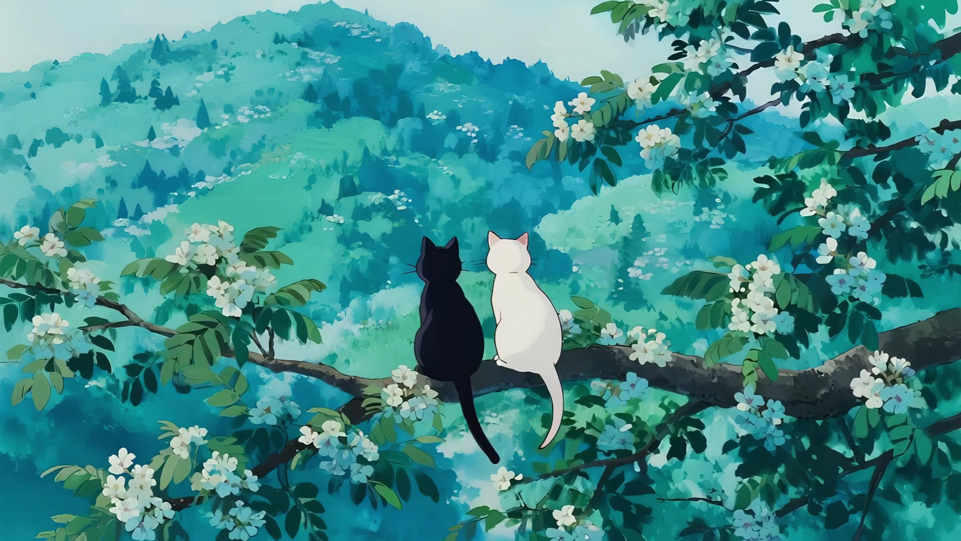 树枝上的猫咪