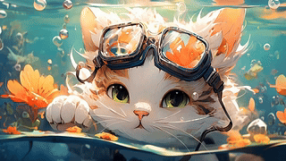 水中猫咪