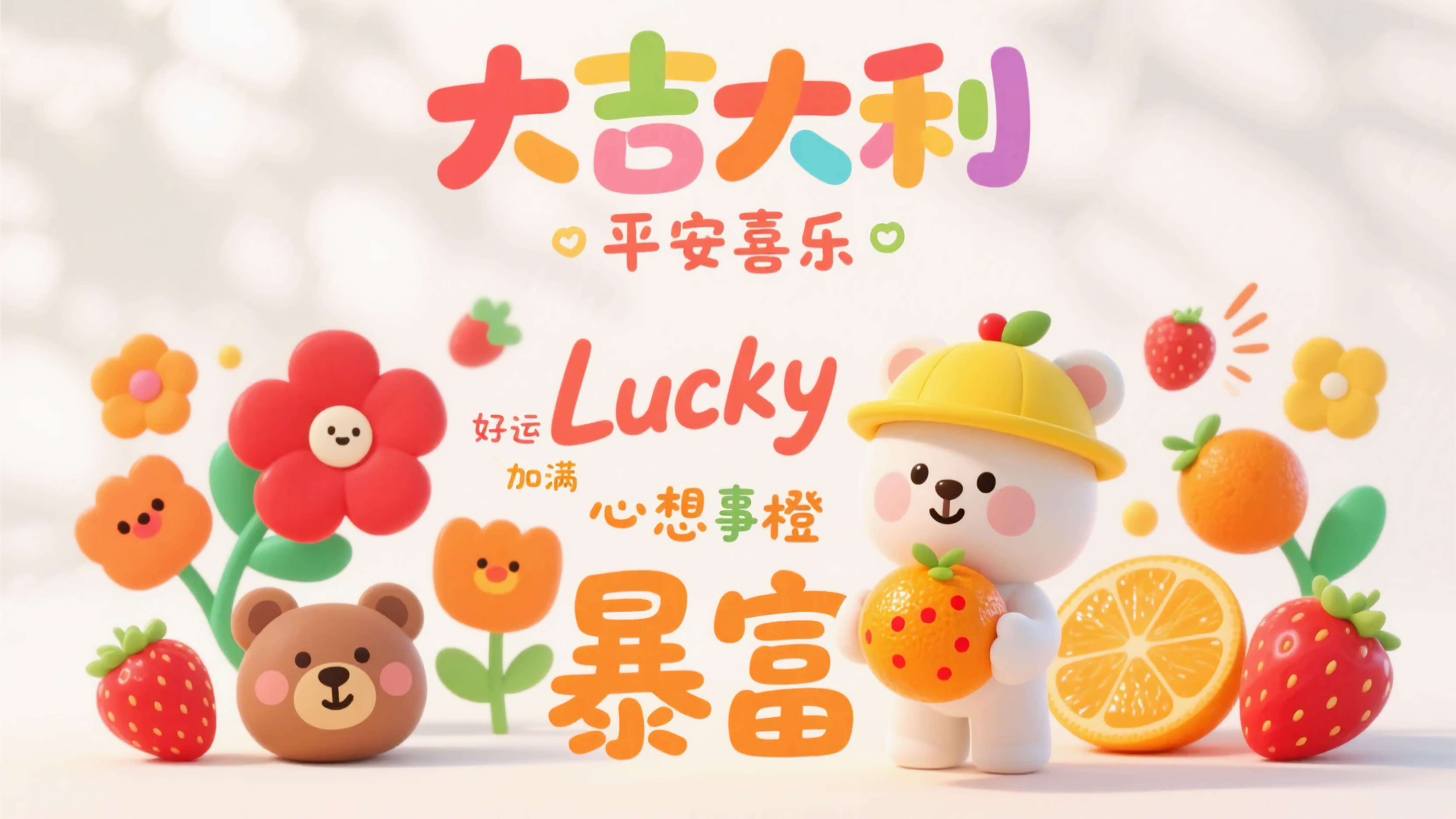 可爱小熊大吉大利