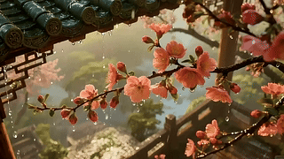 春雨海棠