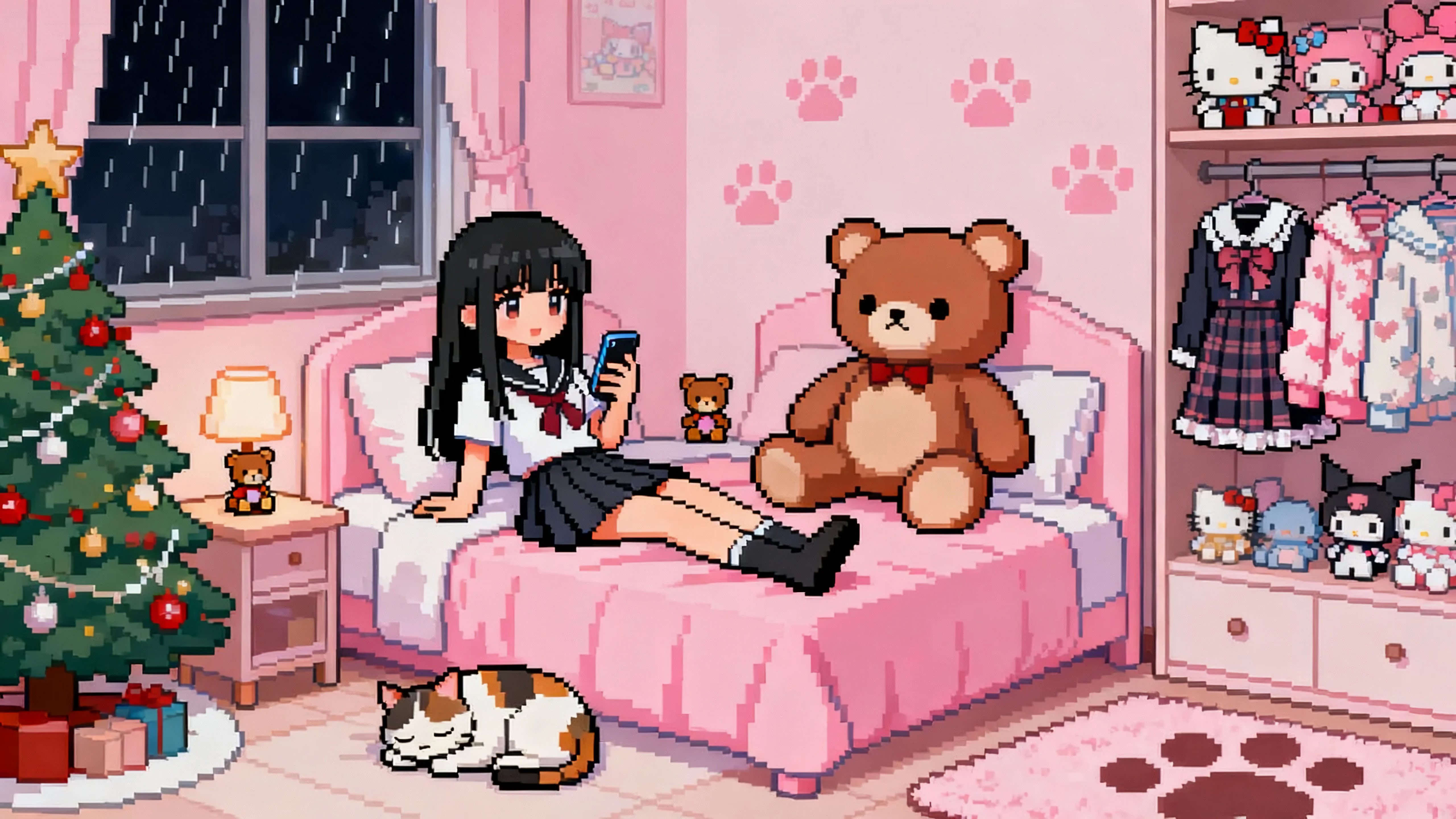 像素风少女的卧室