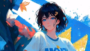 蓝眼睛的年轻女性 动态壁纸 | 作者：tikhiy