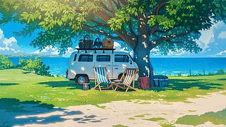 治愈湖边房车