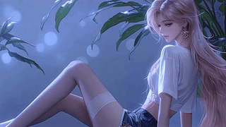 蓝调暗夜粉发少女