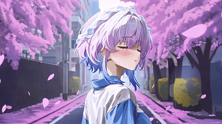 樱花雨巷温柔少女