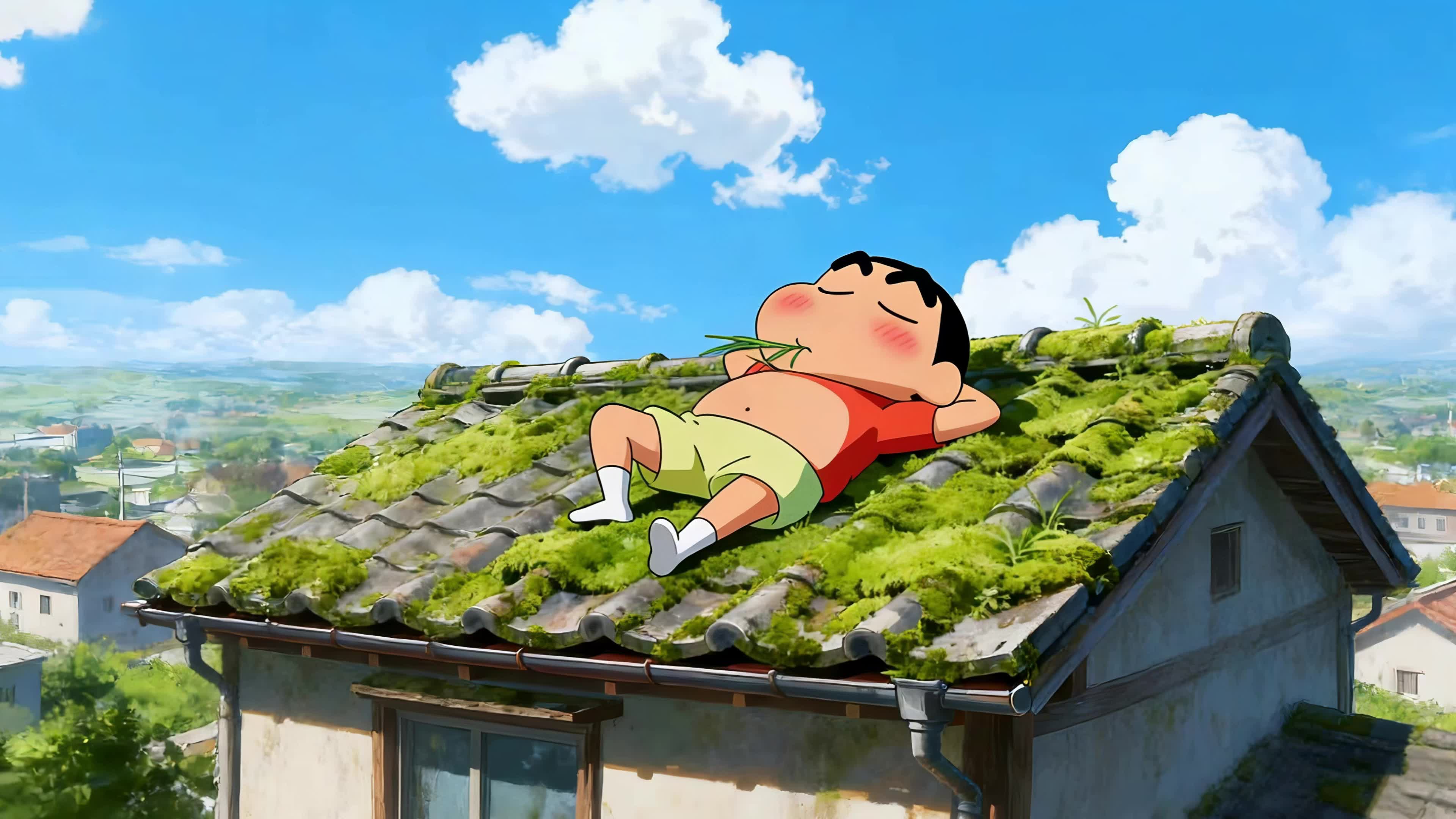 屋顶上的小新