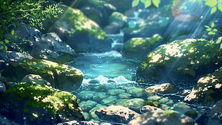 溪水潺潺