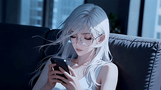 玩手机的女孩