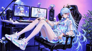 宅家慵懒炫彩电竞少女神里绫华