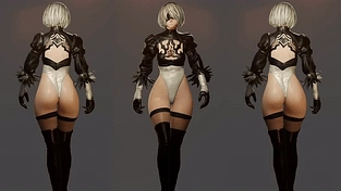 尼尔：自动人形 - 2B 行走 - 2个视角💕 动态壁纸 | 作者：S H I M U R A