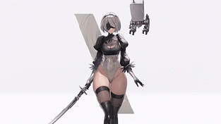 胜利女神：Nikke x NieR：Automata 2B 动态壁纸 | 作者：S H I M U R A