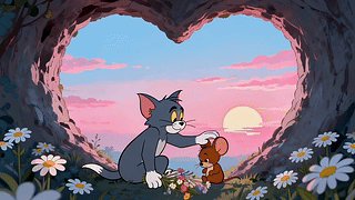 可爱猫和老鼠