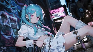 蓝发少女