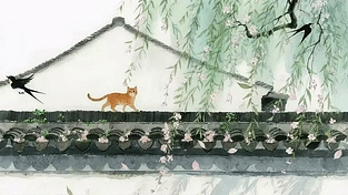 猫咪与燕子 动态壁纸 | 作者：哆啦壁纸