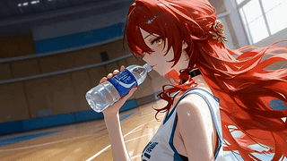 喝水女孩