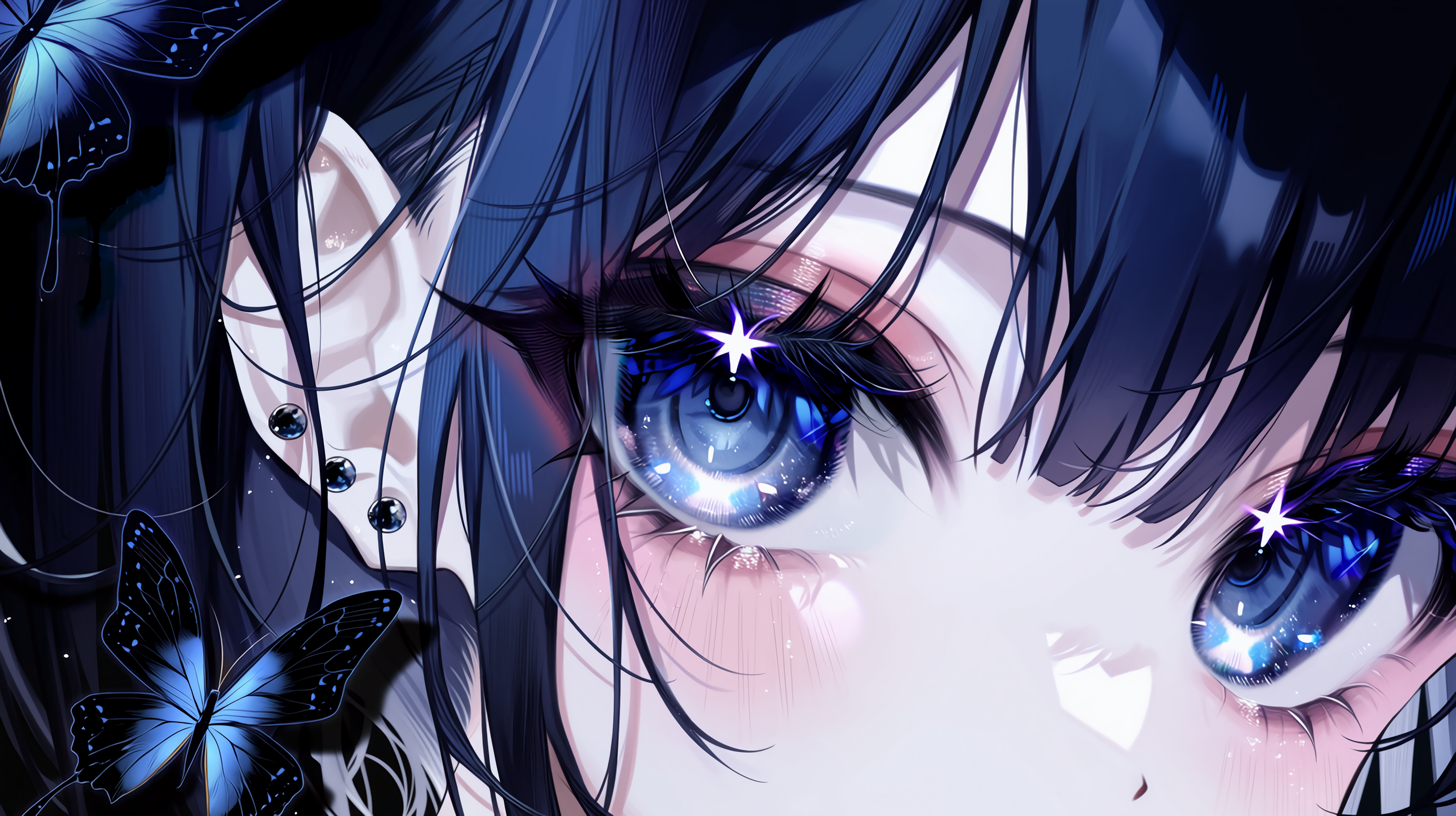 蝴蝶动漫插画少女