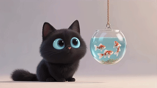 可爱猫咪鱼缸