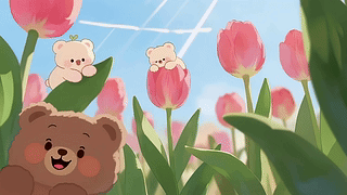 清新可爱花丛