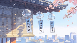 檐铃落樱