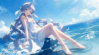 海边清纯少女知更鸟