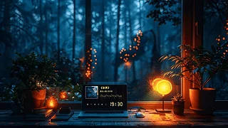 窗外森林时间变化昼夜