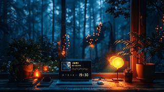 窗外森林时间变化昼夜