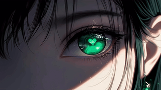 爱心绿瞳少女