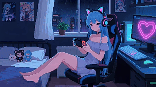 像素风电竞美少女