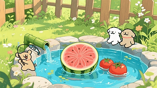 可爱夏日清凉线条小狗
