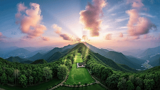 清新护眼山顶