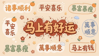马上有好运 好运招财壁纸