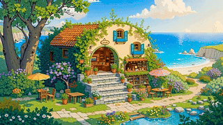 湖边宁静小屋