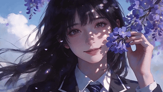 蓝楹花下