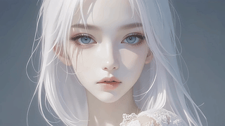 清纯白发女神