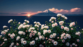 唯美花海日出