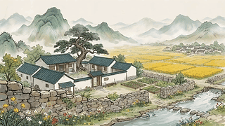 松影里的江南村居