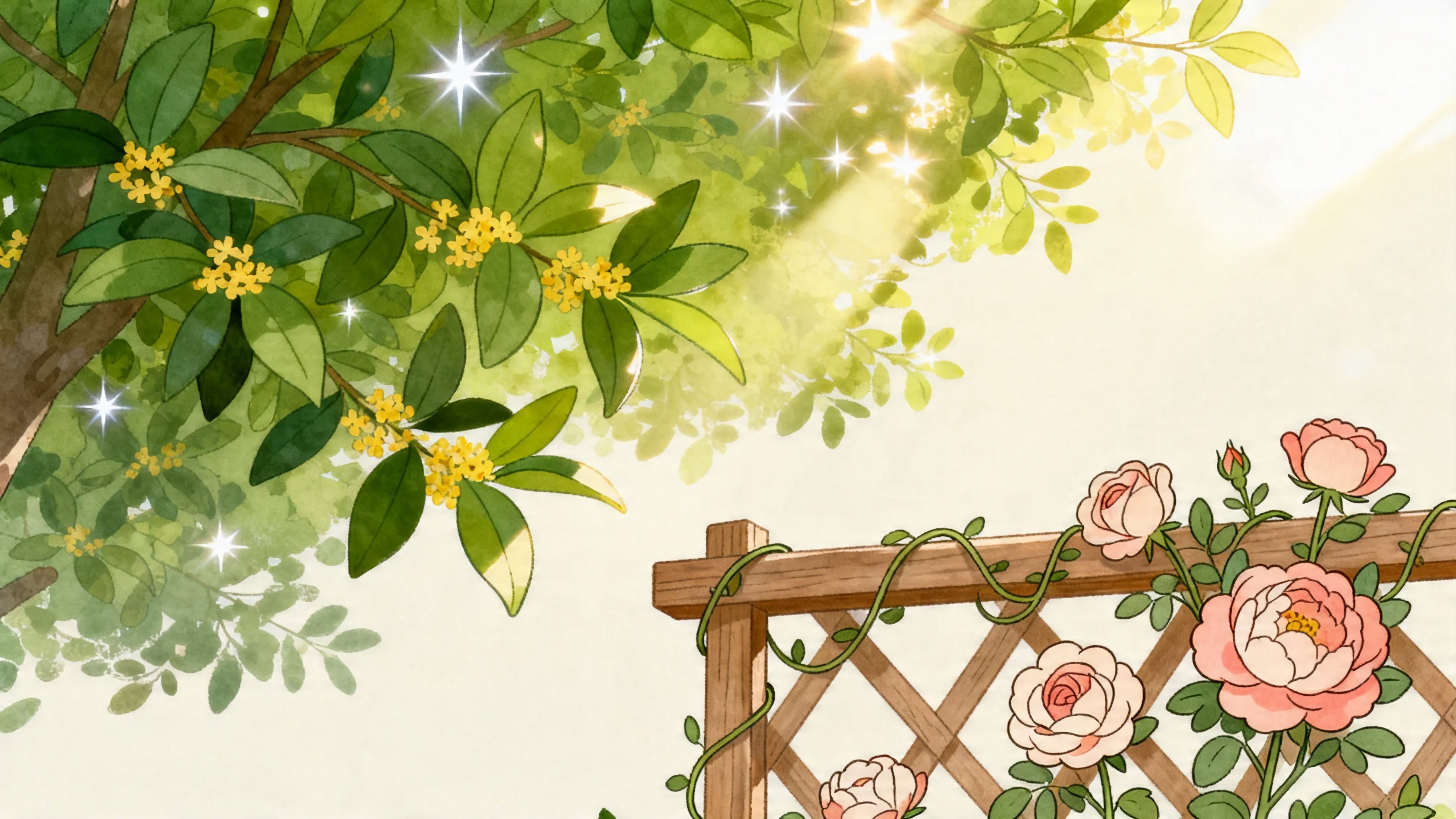 唯美的插画花花