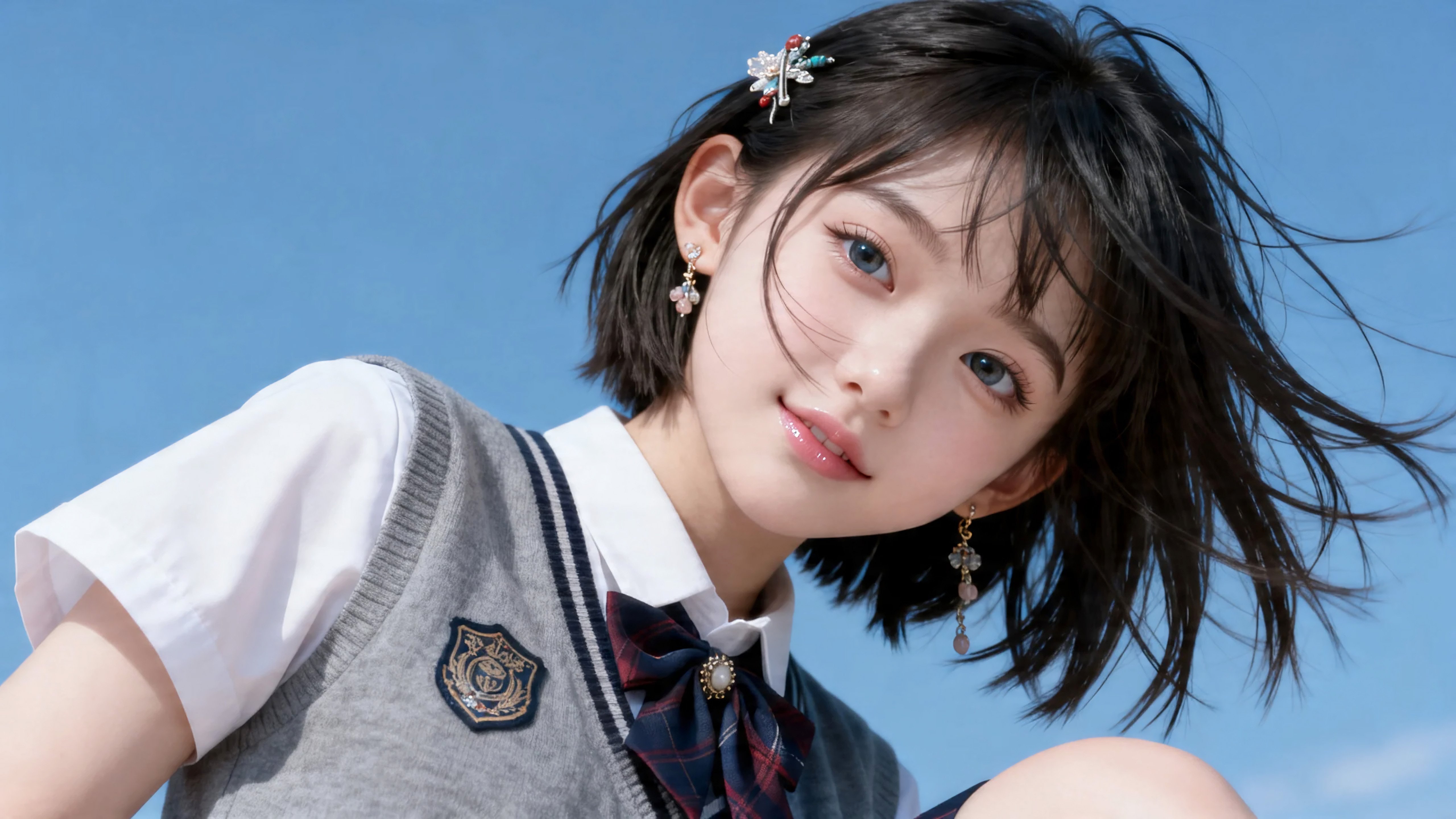 甜美短发女孩