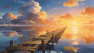 夕阳海景