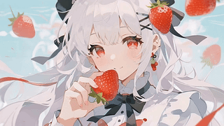 吃草莓的女孩