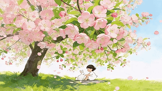 树下女孩