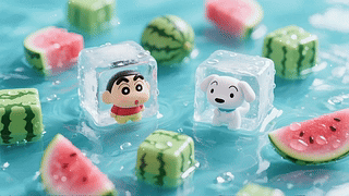 清凉夏日西瓜冰块
