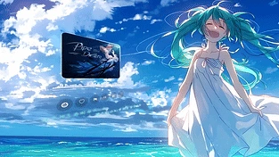 海边初音 音乐桌面壁纸 动态壁纸 | 作者：与李无瓜