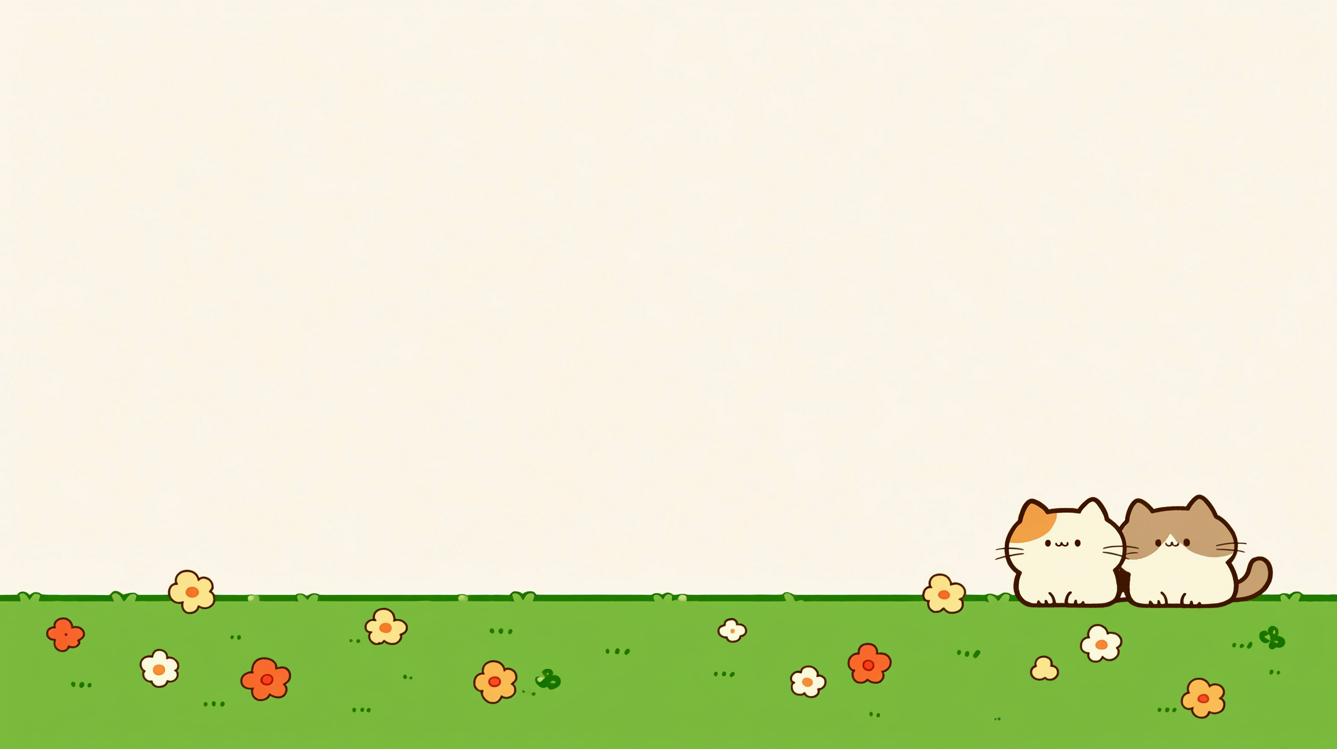 花草地上两只猫咪