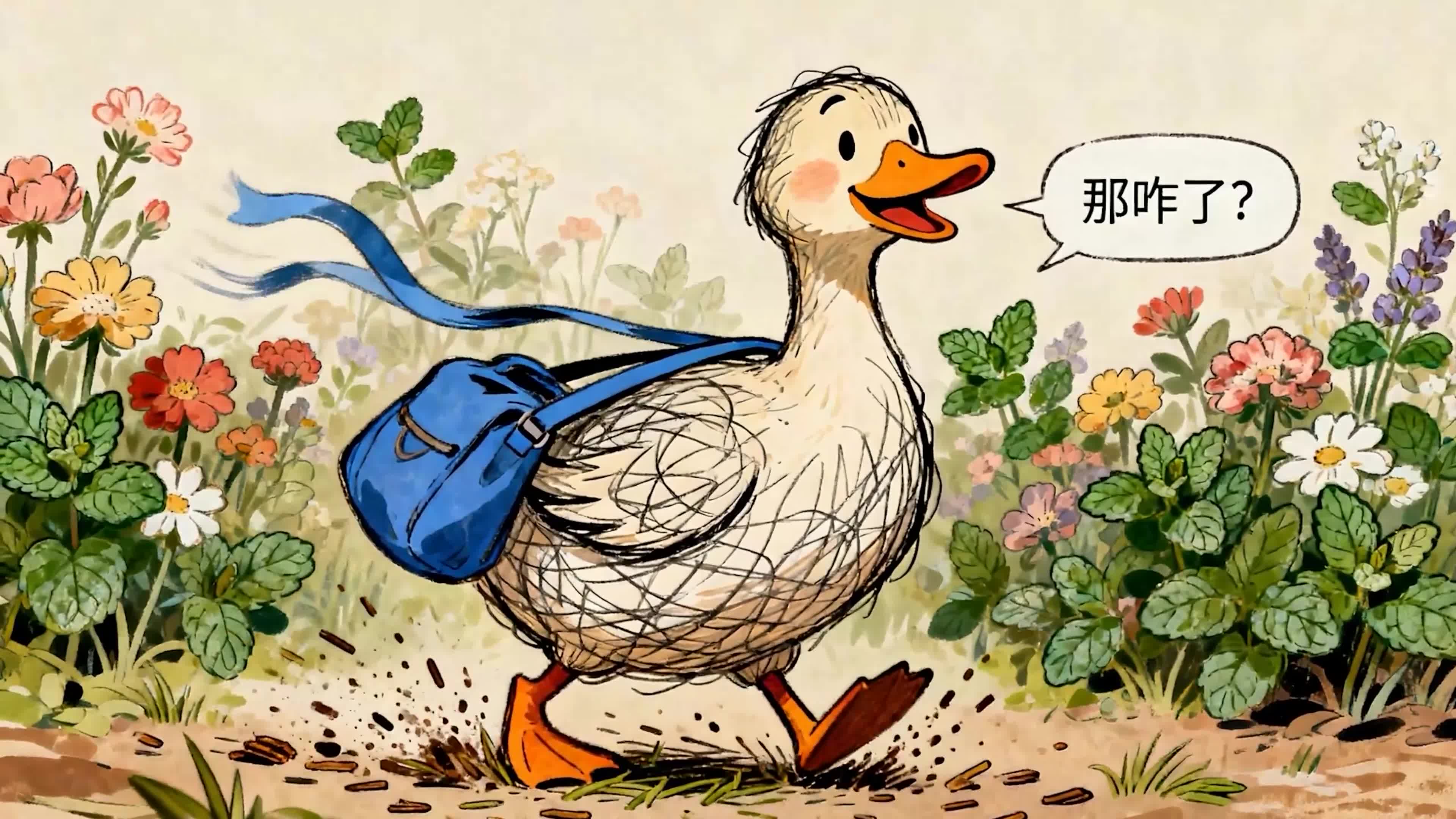 可爱萌宠鸭